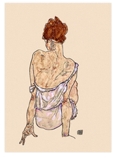 Egon Schiele Seated Woman in Underwear - Art Print